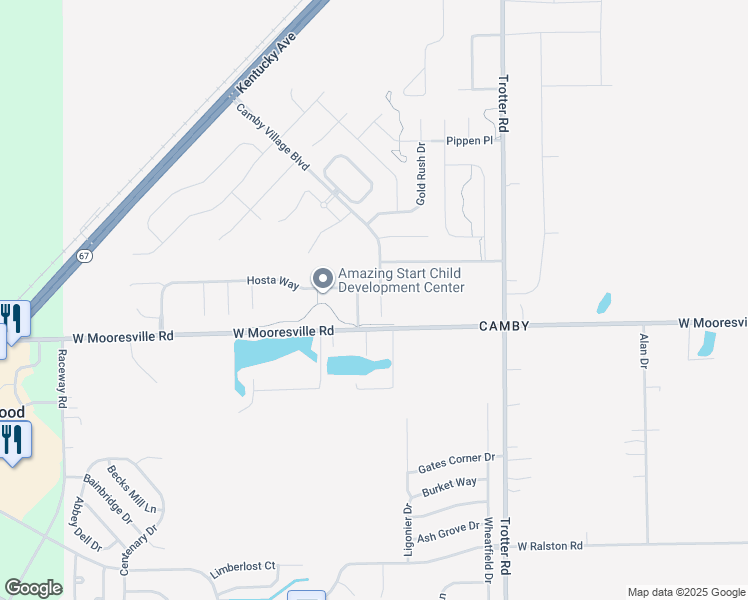 map of restaurants, bars, coffee shops, grocery stores, and more near 7916 Puckett Lane in Indianapolis