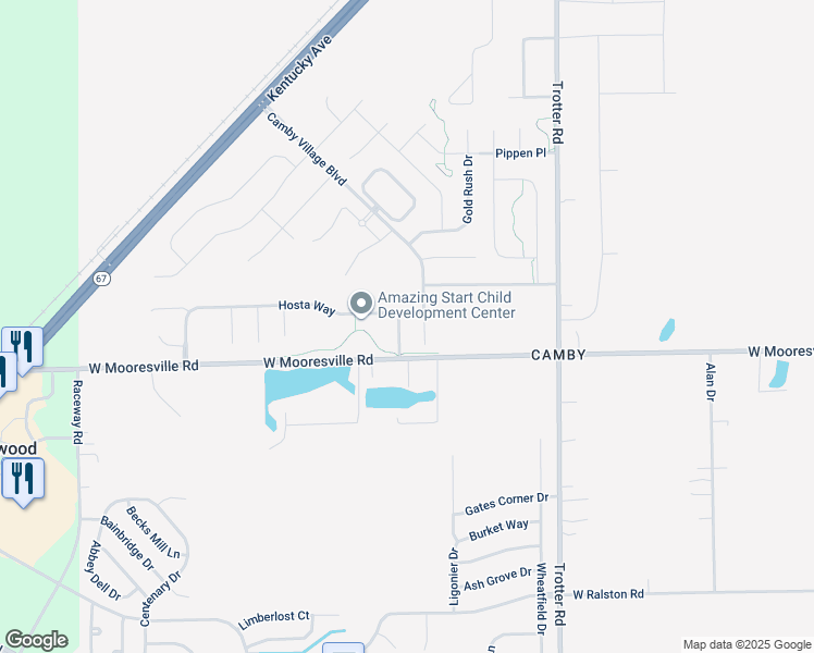map of restaurants, bars, coffee shops, grocery stores, and more near 7919 Liberty School Lane in Indianapolis