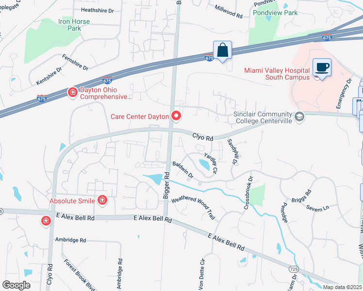 map of restaurants, bars, coffee shops, grocery stores, and more near 6600 Wareham Court in Centerville