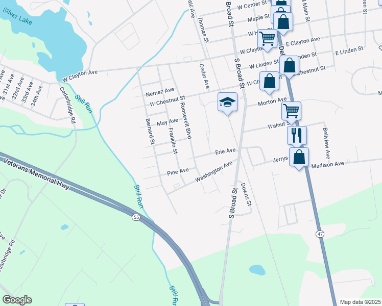 map of restaurants, bars, coffee shops, grocery stores, and more near 504 Lincoln Drive in Clayton