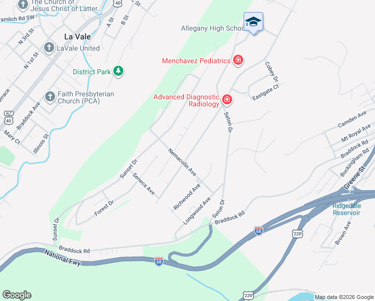 map of restaurants, bars, coffee shops, grocery stores, and more near 1053 Bishop Walsh Road in Cumberland
