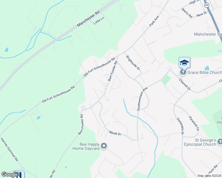 map of restaurants, bars, coffee shops, grocery stores, and more near 2760 Vistas Drive in Manchester
