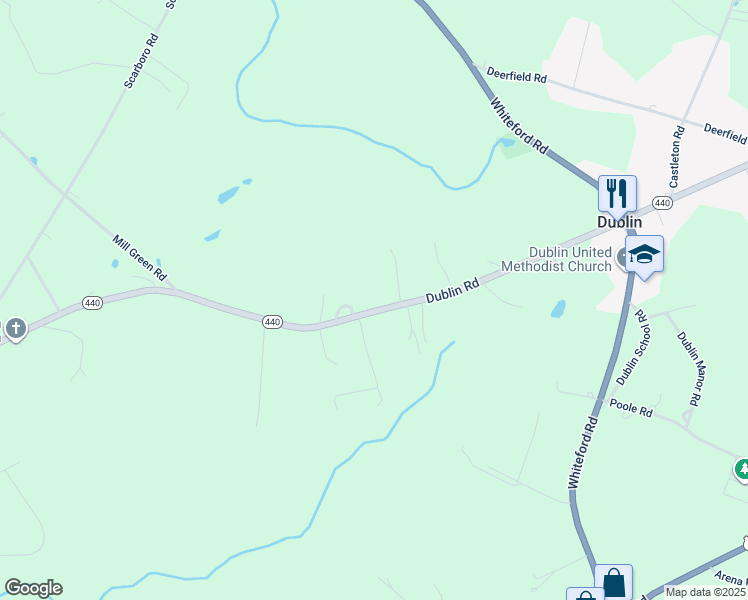 map of restaurants, bars, coffee shops, grocery stores, and more near 3144 Dublin Road in Street