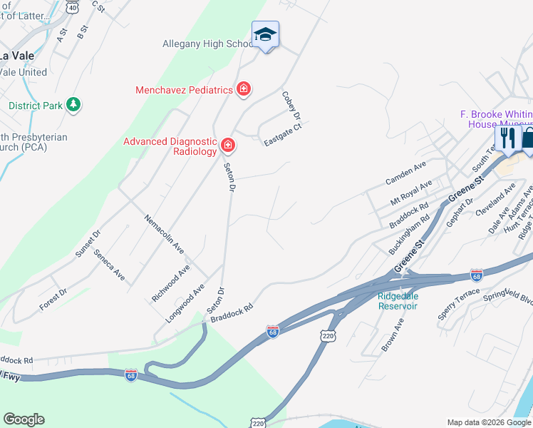map of restaurants, bars, coffee shops, grocery stores, and more near 815 Arrowhead Trail in Cumberland