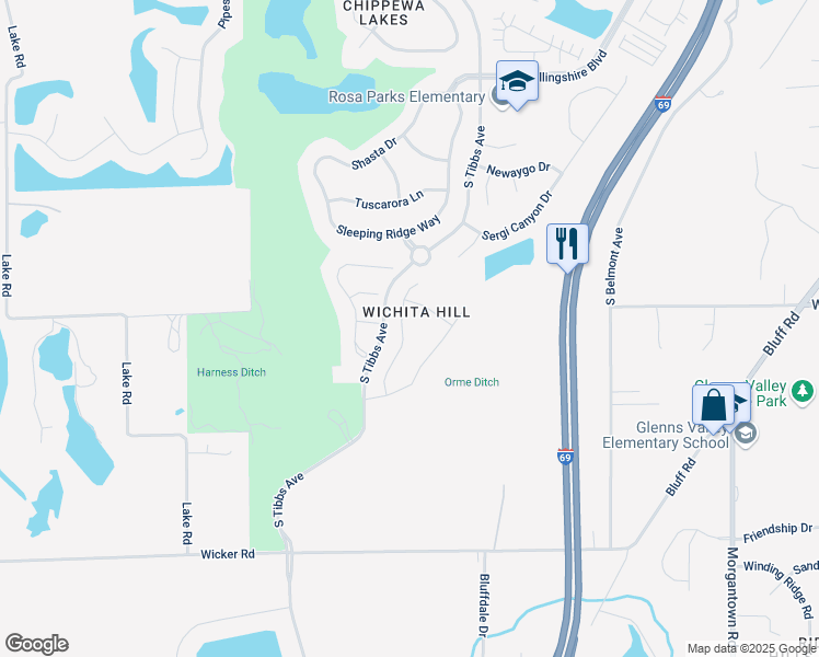 map of restaurants, bars, coffee shops, grocery stores, and more near 8021 Painted Pony Drive in Indianapolis