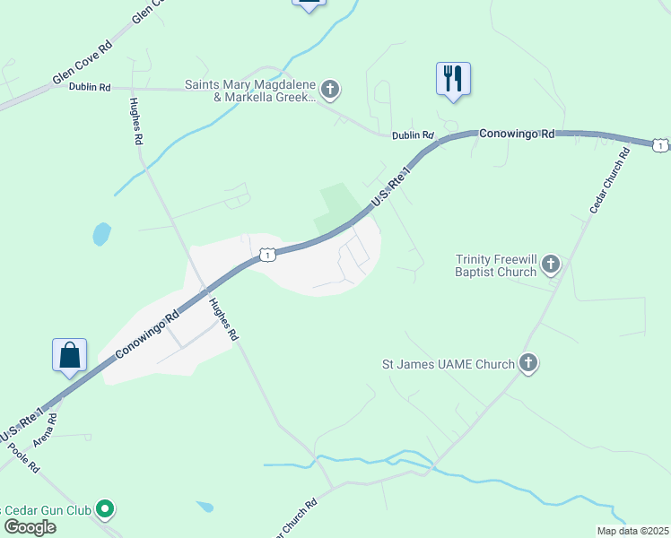 map of restaurants, bars, coffee shops, grocery stores, and more near 4041 Conowingo Road in Darlington