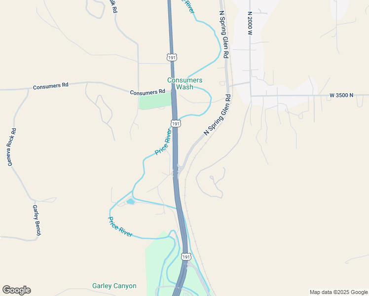 map of restaurants, bars, coffee shops, grocery stores, and more near 3277 North Spring Glen Road in Helper