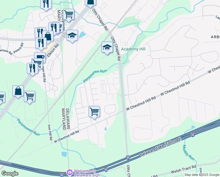 map of restaurants, bars, coffee shops, grocery stores, and more near 30 Wenark Drive in Newark