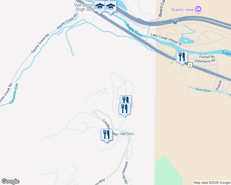 map of restaurants, bars, coffee shops, grocery stores, and more near 214 Eagles Glen Rd in Edwards