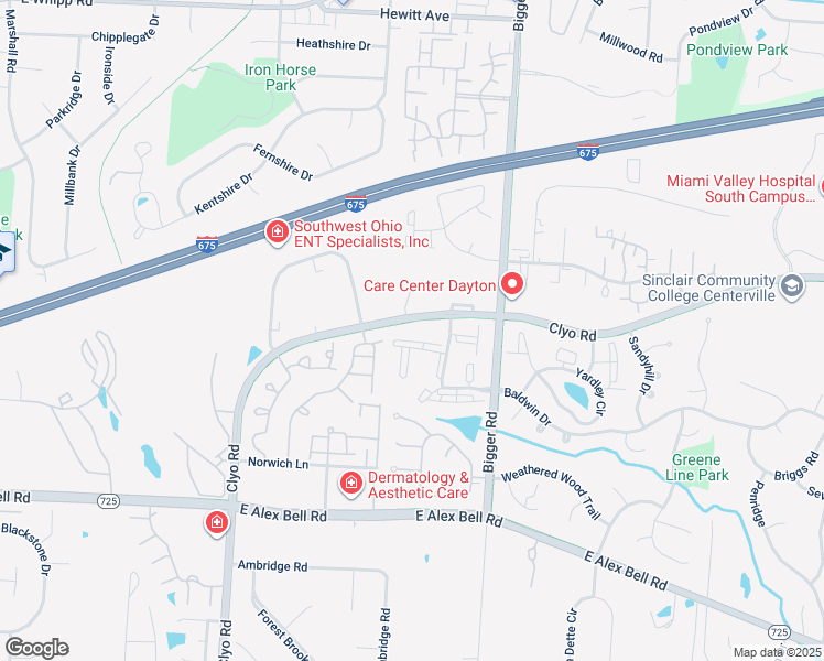 map of restaurants, bars, coffee shops, grocery stores, and more near 6701 Green Branch Drive in Centerville