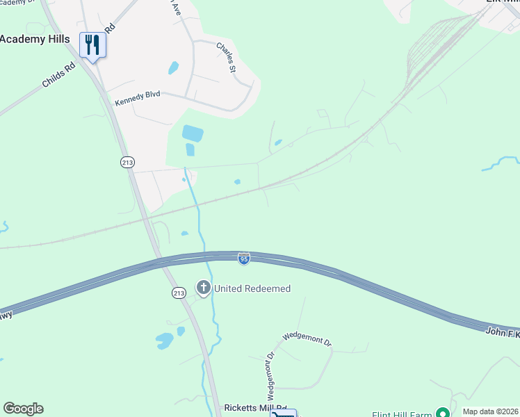 map of restaurants, bars, coffee shops, grocery stores, and more near 56 Johnstown Ln in Elkton