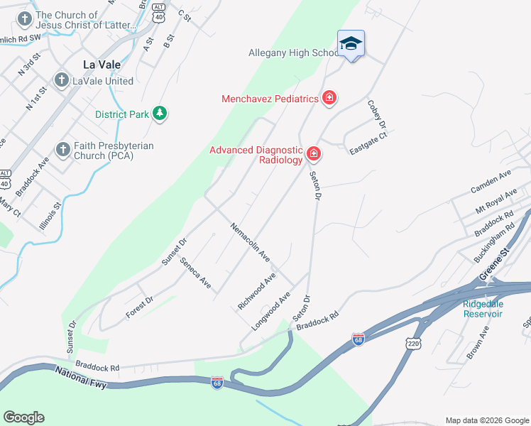 map of restaurants, bars, coffee shops, grocery stores, and more near 1053 Bishop Walsh Road in Cumberland