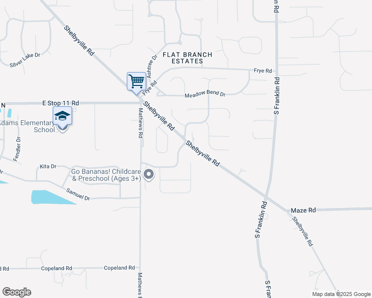 map of restaurants, bars, coffee shops, grocery stores, and more near 7960 Bentley Commons Drive in Indianapolis