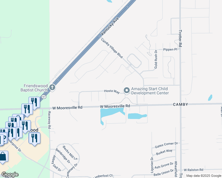 map of restaurants, bars, coffee shops, grocery stores, and more near 8824 Hosta Way in Indianapolis