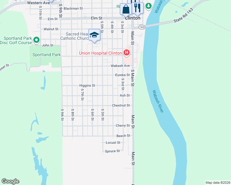 map of restaurants, bars, coffee shops, grocery stores, and more near 1306312 East 850 South in Clinton