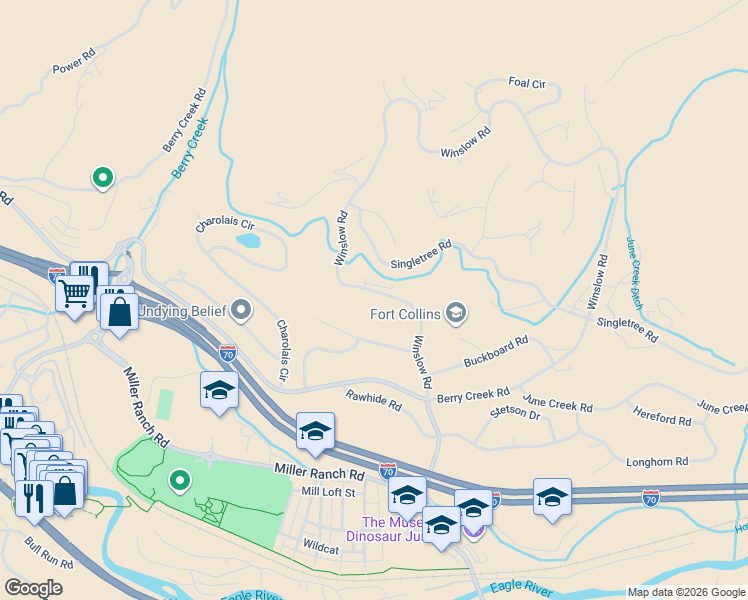 map of restaurants, bars, coffee shops, grocery stores, and more near 440 Winslow Road in Edwards