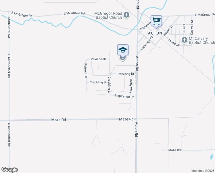 map of restaurants, bars, coffee shops, grocery stores, and more near 8212 Crackling Lane in Indianapolis