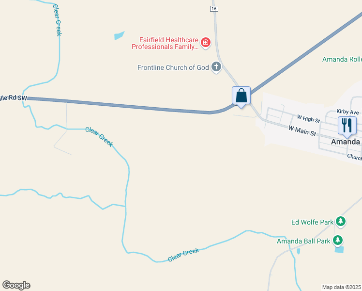 map of restaurants, bars, coffee shops, grocery stores, and more near 7805 Cincinnati-Zanesville Road Southwest in Amanda