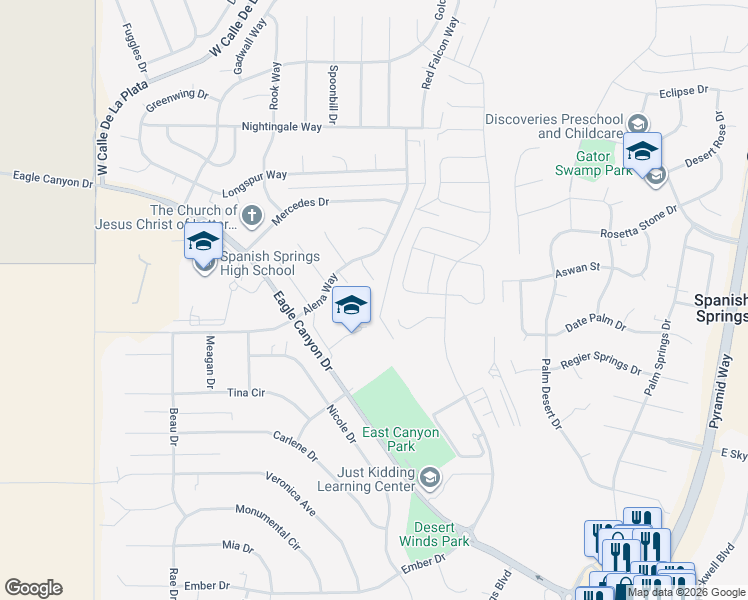 map of restaurants, bars, coffee shops, grocery stores, and more near 161 Cecilia Court in Sparks