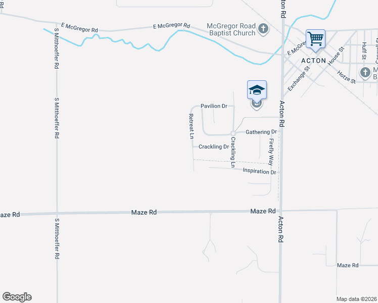 map of restaurants, bars, coffee shops, grocery stores, and more near 10605 Crackling Drive in Indianapolis