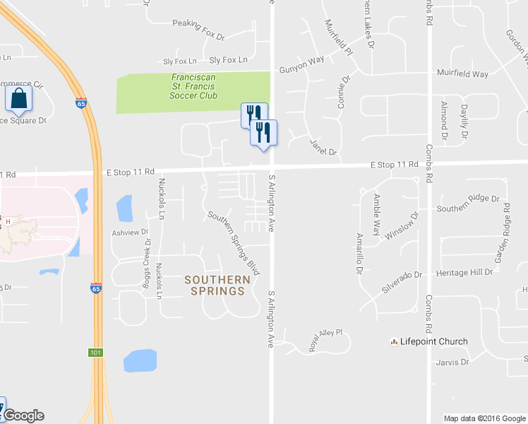 map of restaurants, bars, coffee shops, grocery stores, and more near 5946 Marina View Ln in Indianapolis