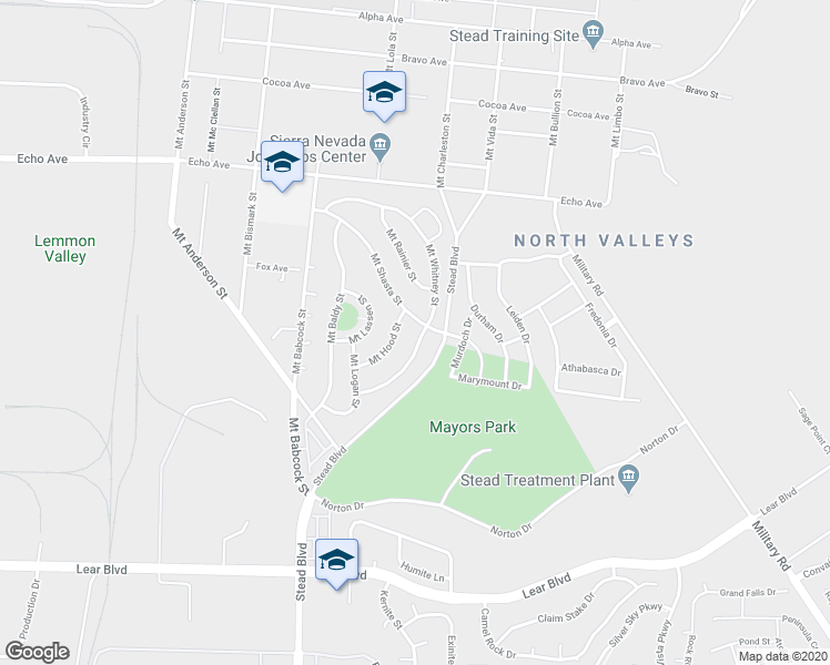 map of restaurants, bars, coffee shops, grocery stores, and more near 13383 Mount Whitney Street in Reno