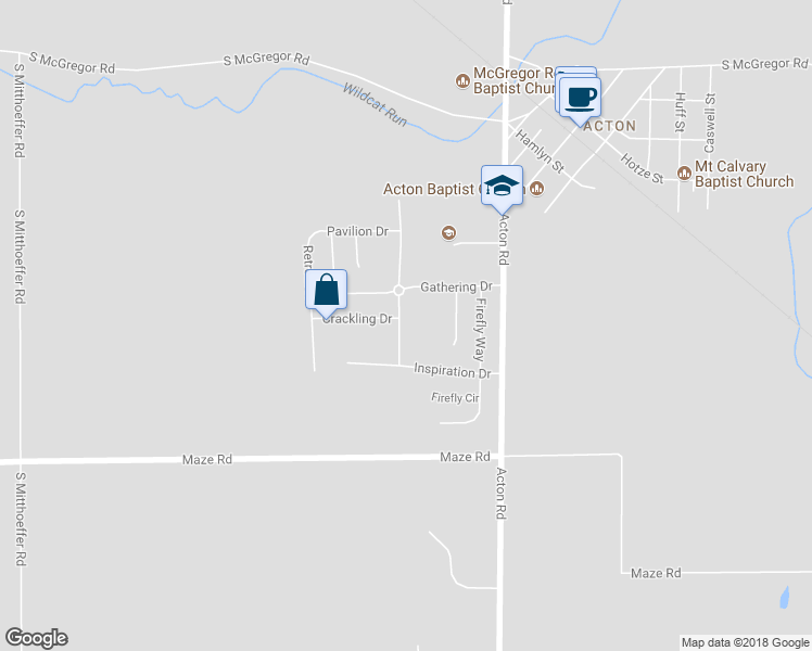 map of restaurants, bars, coffee shops, grocery stores, and more near 8215 Crackling Lane in Indianapolis