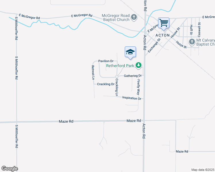 map of restaurants, bars, coffee shops, grocery stores, and more near 10713 Crackling Drive in Indianapolis