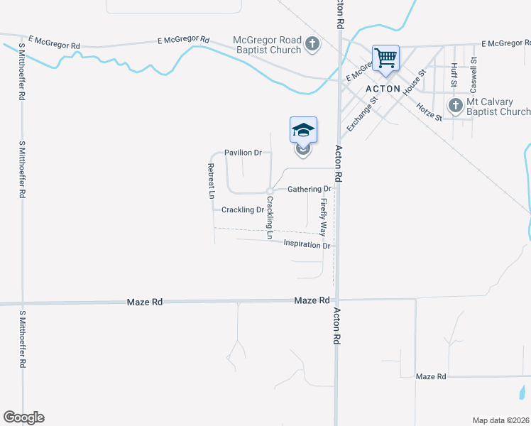 map of restaurants, bars, coffee shops, grocery stores, and more near 8212 Crackling Lane in Indianapolis