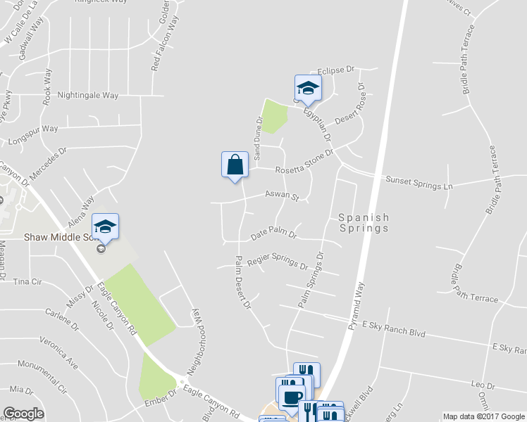 map of restaurants, bars, coffee shops, grocery stores, and more near 35 Suez Court in Sparks
