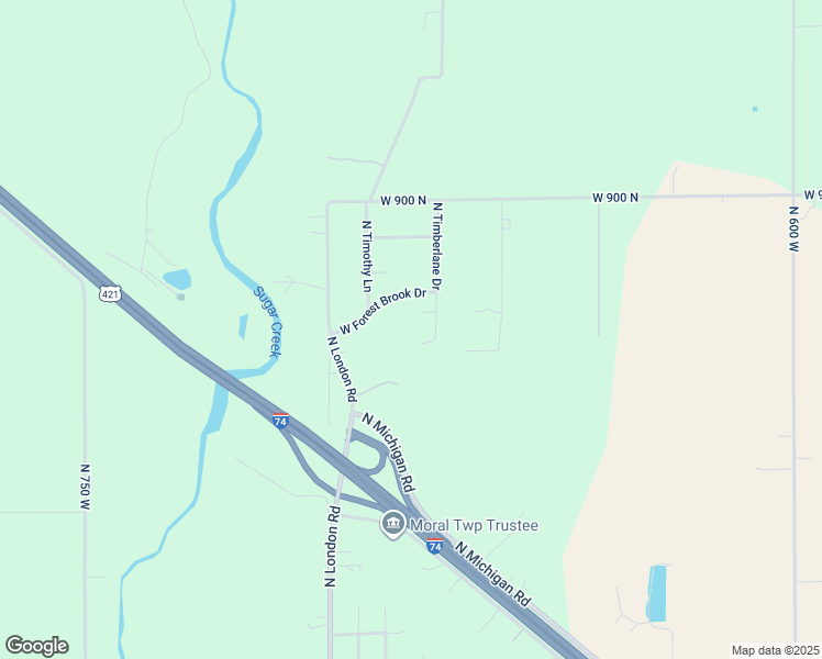 map of restaurants, bars, coffee shops, grocery stores, and more near 8707 North Timberlane Drive in Fountaintown