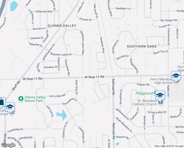 map of restaurants, bars, coffee shops, grocery stores, and more near 1210 West Stop 11 Road in Indianapolis