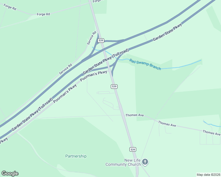 map of restaurants, bars, coffee shops, grocery stores, and more near 1550 County Road 539 in Little Egg Harbor Township