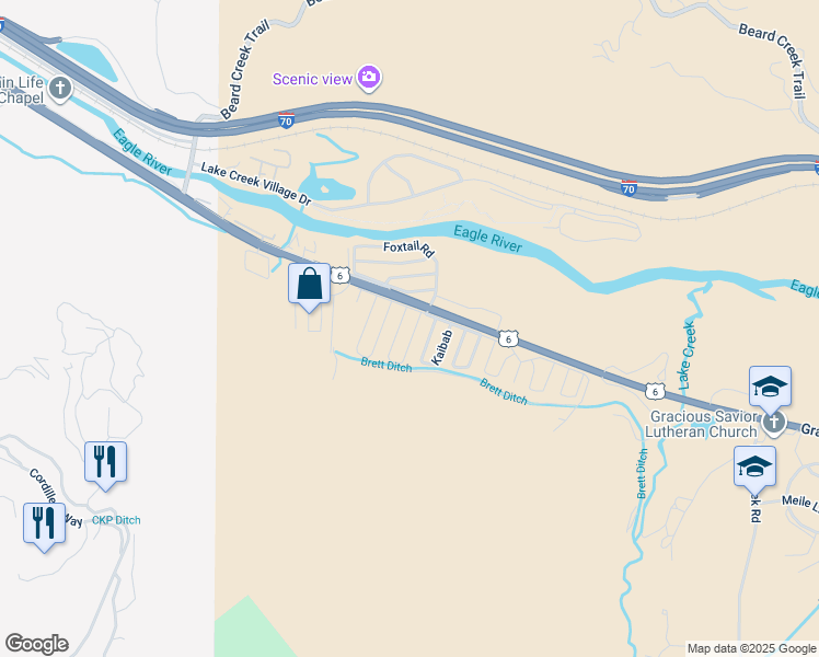 map of restaurants, bars, coffee shops, grocery stores, and more near 187-199 Magpie in Edwards