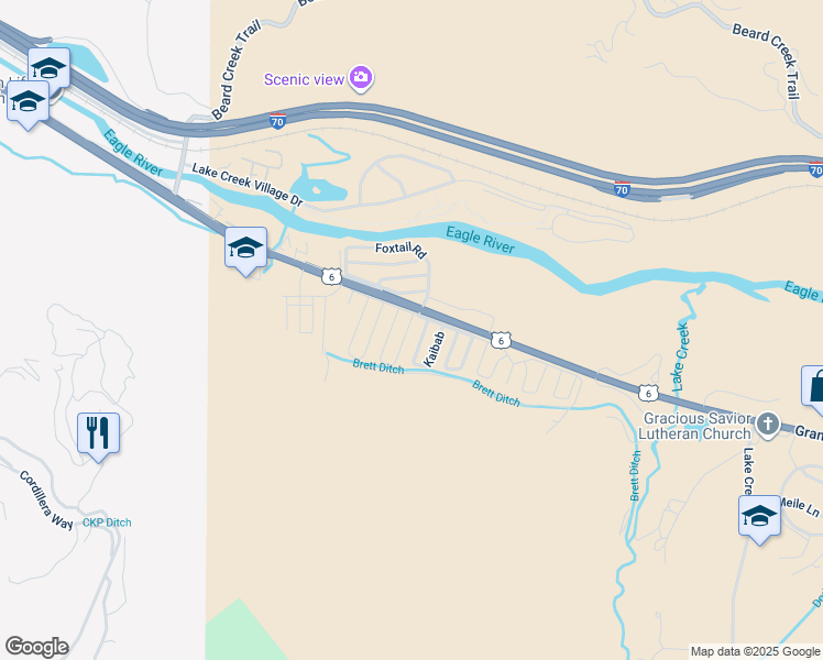 map of restaurants, bars, coffee shops, grocery stores, and more near 187 Magpie in Edwards