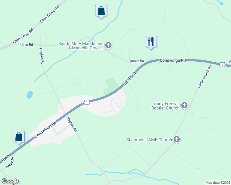 map of restaurants, bars, coffee shops, grocery stores, and more near 4041 Conowingo Road in Darlington