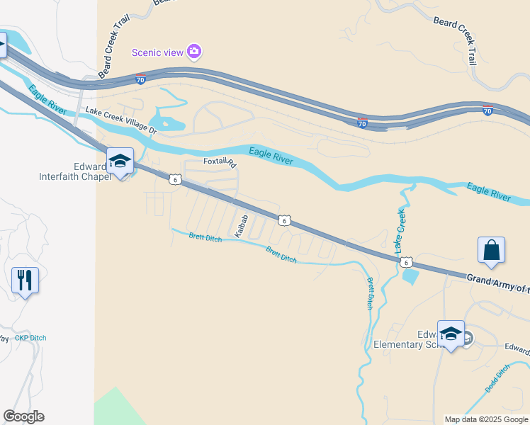 map of restaurants, bars, coffee shops, grocery stores, and more near 38941 Grand Army of the Republic Highway in Edwards
