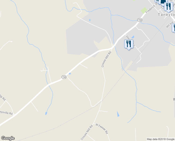 map of restaurants, bars, coffee shops, grocery stores, and more near 2767 Francis Scott Key Highway in Taneytown