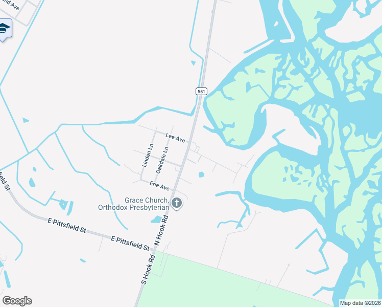 map of restaurants, bars, coffee shops, grocery stores, and more near 98 North Hook Road in Pennsville Township