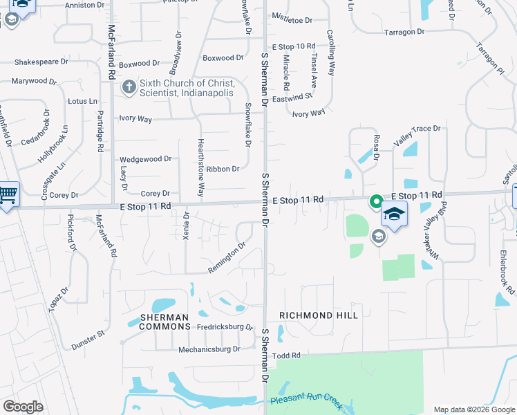 map of restaurants, bars, coffee shops, grocery stores, and more near in Indianapolis