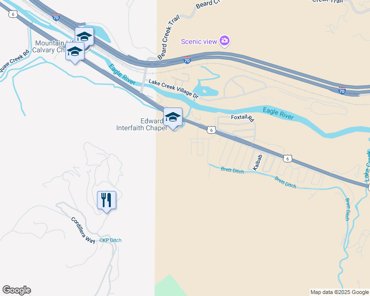 map of restaurants, bars, coffee shops, grocery stores, and more near 680 Blue River Parkway in Silverthorne