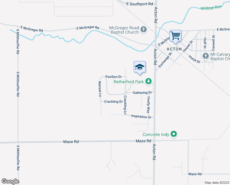 map of restaurants, bars, coffee shops, grocery stores, and more near 10702 Gathering Drive in Indianapolis