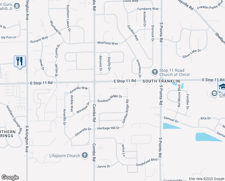map of restaurants, bars, coffee shops, grocery stores, and more near 6625 Harvest Ridge Court in Indianapolis