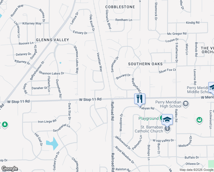 map of restaurants, bars, coffee shops, grocery stores, and more near 7838 Savannah Drive in Indianapolis