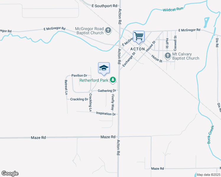 map of restaurants, bars, coffee shops, grocery stores, and more near 10920 Gathering Drive in Indianapolis