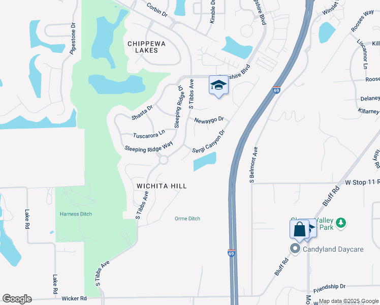 map of restaurants, bars, coffee shops, grocery stores, and more near 7888 Sergi Canyon Court in Indianapolis