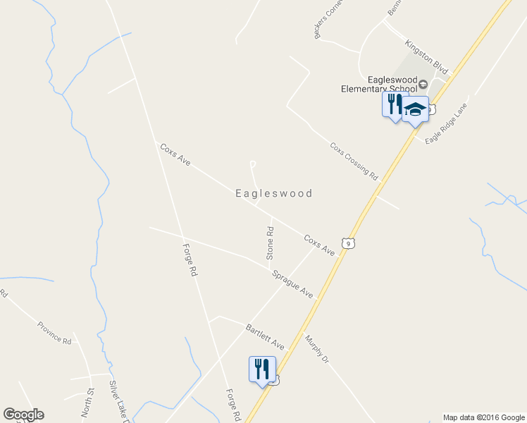 map of restaurants, bars, coffee shops, grocery stores, and more near 175 Coxs Avenue in Eagleswood