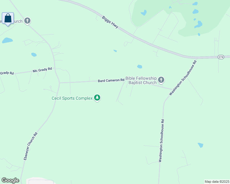 map of restaurants, bars, coffee shops, grocery stores, and more near 206 Bard Cameron Road in Rising Sun
