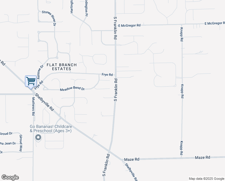 map of restaurants, bars, coffee shops, grocery stores, and more near 8345 Hunters Meadow Court in Indianapolis