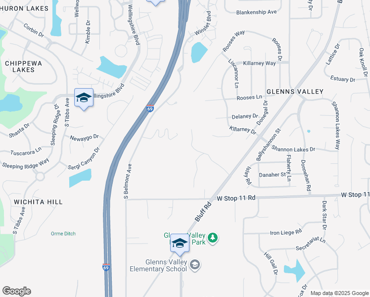 map of restaurants, bars, coffee shops, grocery stores, and more near 2025 Timber Hill Trail in Indianapolis